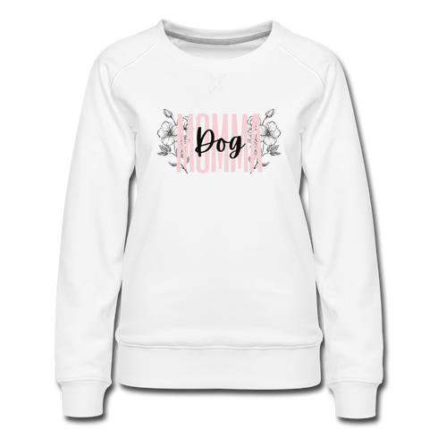 Dog Momma Floral Women’s Premium Sweatshirt - white